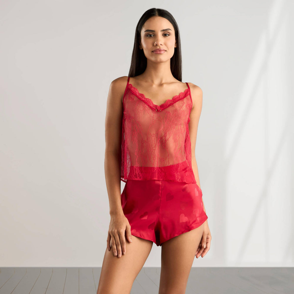 Lace Textured Camisole and Shorts Set Add to List wishlistedimage